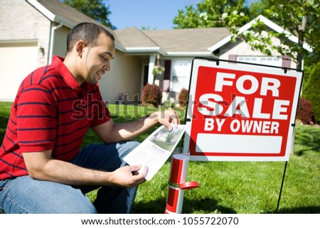 Extensive series of a Caucasian Real Estate Agent and African-American Couple in front of a home.