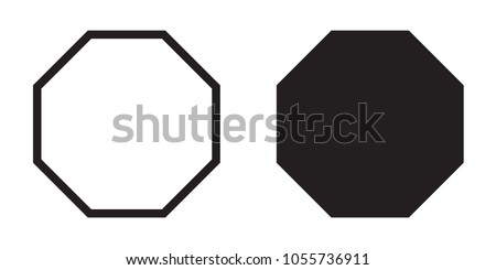 Octagon icon of vector geometry octagonal eight sided polygon octagon line
