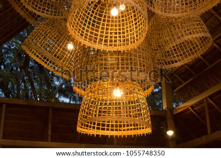 Thai style chandelier make with chicken coop, eco friendly idea for decoration. This picture has footage also.