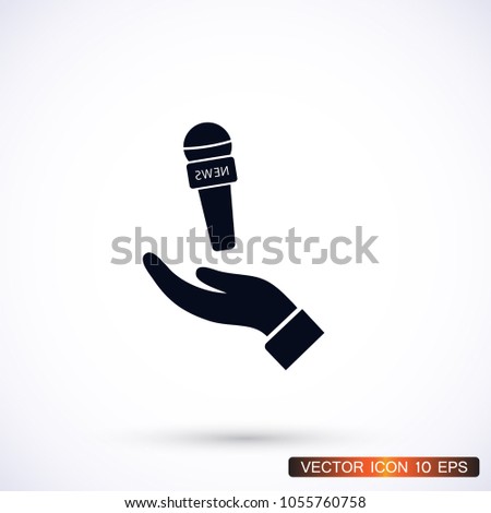 Microphone in hand icon