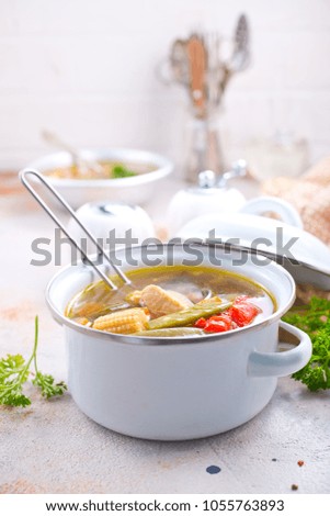 vegetable soup in bowl, stock photo