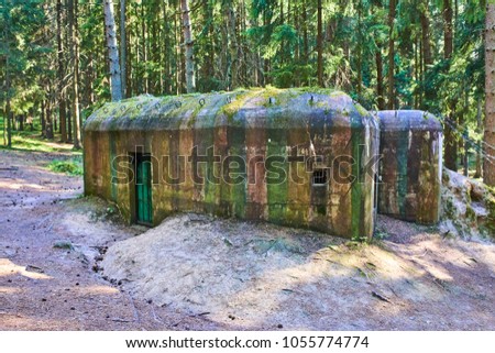 Historical bunker in a border line near Slavonice town in Czech Republic