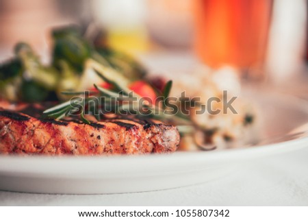 Picture of a steak dinner serving