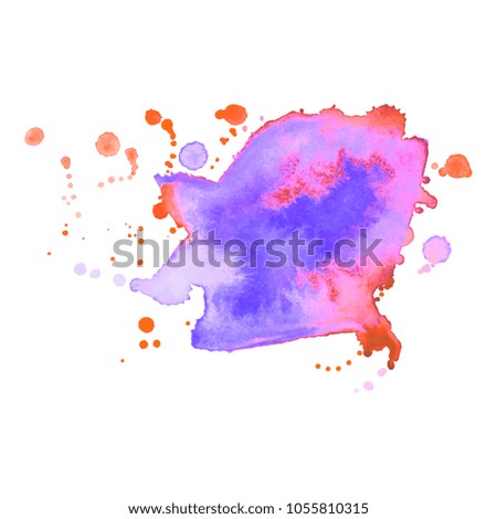 Abstract isolated colorful vector watercolor stain. Grunge element for paper design
