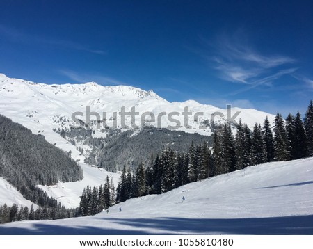 Mountain Winter Sun Sky Clouds Snow Austria Trees