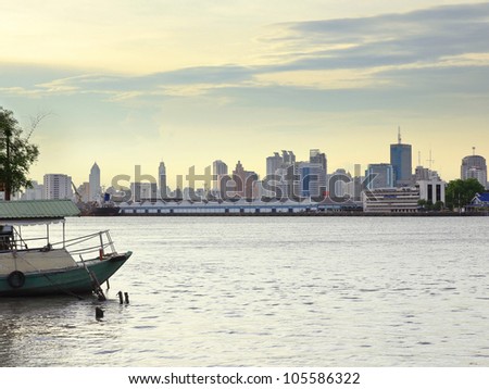 The river and cityscape