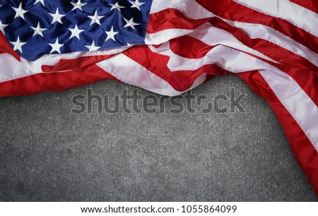 USA flag on grunge concrete background