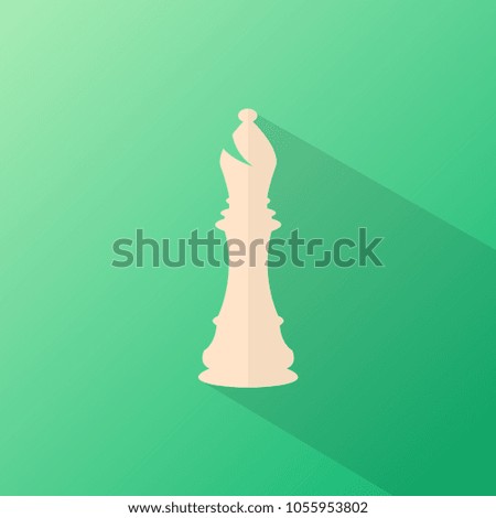 long shadow elephant chess vector icon