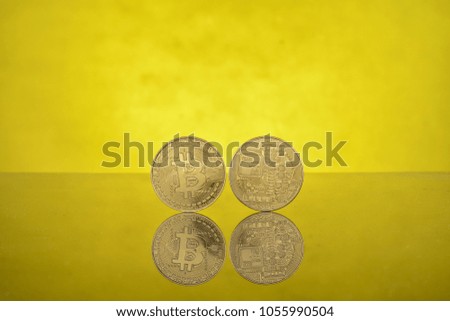 Physical version of Bitcoin, new virtual money. Conceptual image for worldwide cryptocurrency and digital payment system called the first decentralized digital currency