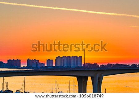 Sunset from top of library in clearwater fl