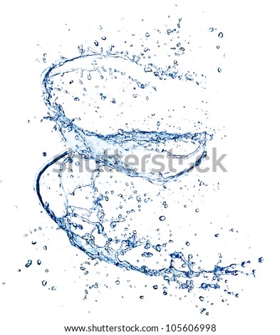 Water spiral, isolated on white background
