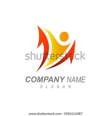 People With Arrow Logo Template, Person Success And Growth, Financial Symbol, Lifestyle And Healthy Icon