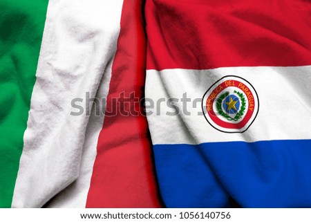 Italy and Paraguay flag together