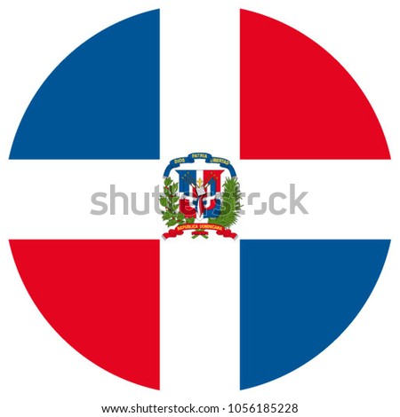 Flag of Domician Republic in circle Royalty-Free Stock Photo #1056185228