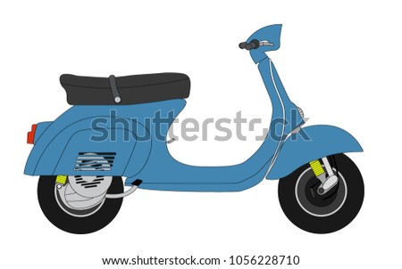 blue scooter vector