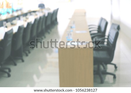 Blurred image of the chair in the meeting room