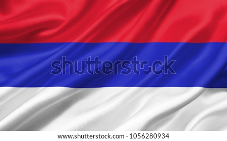 Republica Srpska flag waving with the wind, 3D illustration.