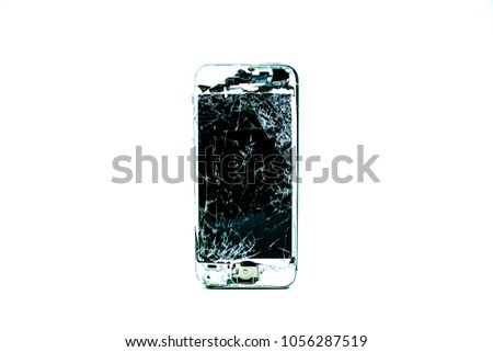 New version of black slim smartphone with blank white screen mockup model similar to smart phone isolated on Background of digital economy. Royalty-Free Stock Photo #1056287519