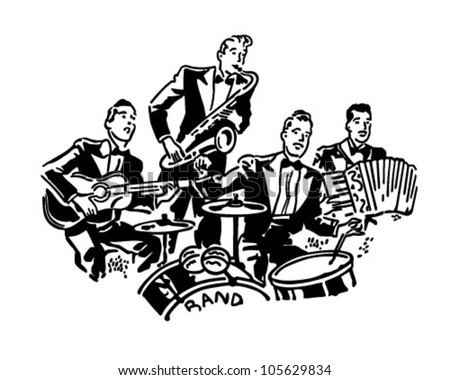 Musical Group - Retro Clipart Illustration