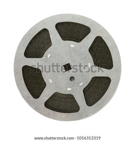 Film in reel isolated on white background.