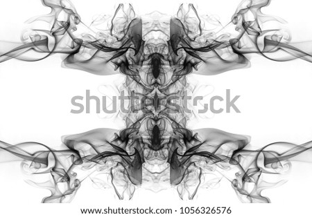 Art of black smoke abstract on white background. Bad engine and pollution industry concept
