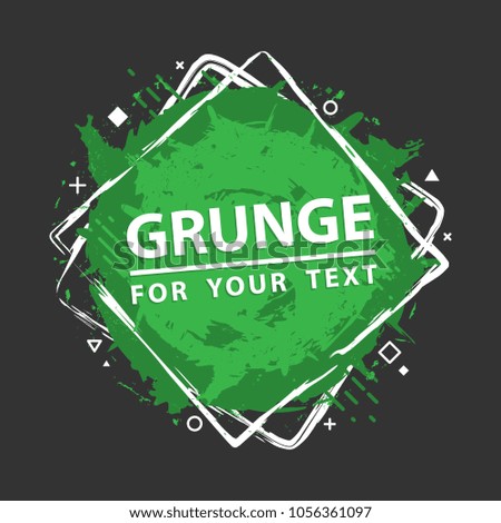 Grunge splash. Vector abstract background with ink brush strokes and geometrical shapes. Grunge background. Vector colorful paint splashes. Grunge frame with space for text.

