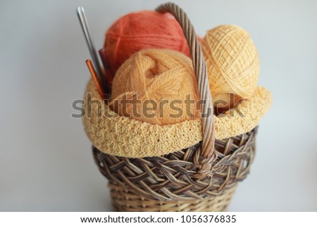 yarn and wool in the busket knit