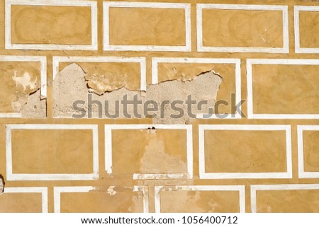 Old town of Prague city bulding pattern. Square ornamental wall texture.