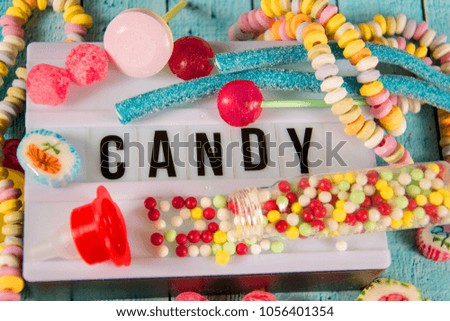 lightbox with different sweets