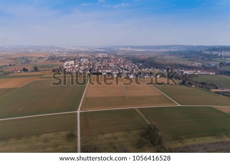 a bird view of a little town in Germany