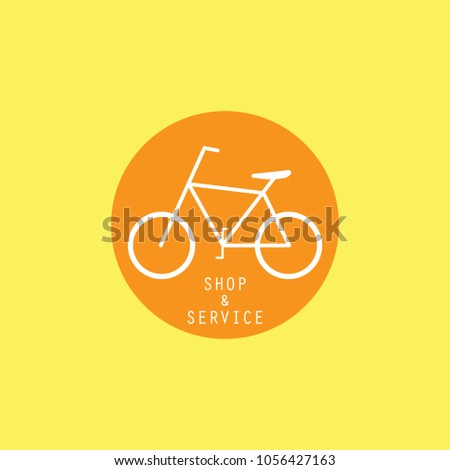 Bicycle shop and service icon logo vector graphic design.
