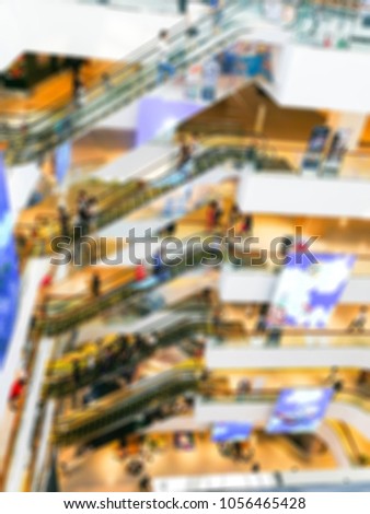 Abstract blur shopping center and retail store interior for background. bokeh.