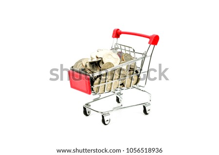 shopping cart contains coins