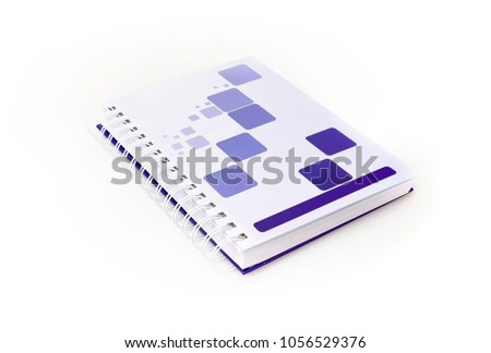 Concept diary with blank cover and blank pages isolated on white background
