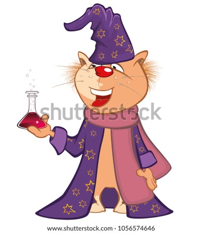 Vector Illustration of a Cute Cat. Cartoon Character 