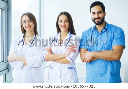 Group of medical workers portrait in hospital