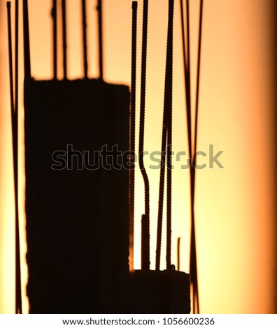 Stylish iron sticks with pillars isolated construction material unique stock photo