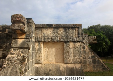 Reliefs on the Eagles and Jaguars Platform/ Chichen Itza, Yucatan, Mexico