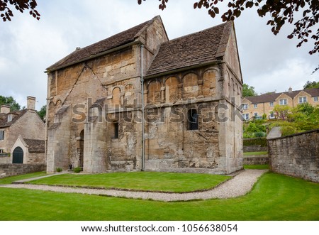 St Laurence's Church in Bradford on Avon, one of very few surviving Anglo-Saxon churches in England, Wiltshire, Southwest England, UK Royalty-Free Stock Photo #1056638054