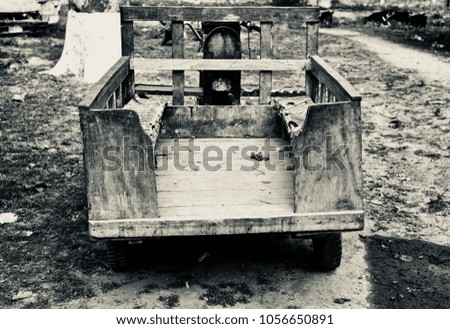 A traditional vehicle parked in a rural place isolated unique stock photograph