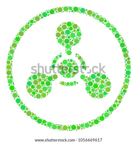 Wmd Nerve Agent Chemical Warfare composition of circle elements in various sizes and fresh green color tinges. Vector circle elements are united into wmd nerve agent chemical warfare illustration.