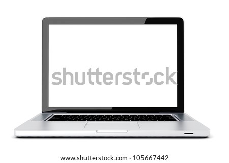 3d laptop on white background