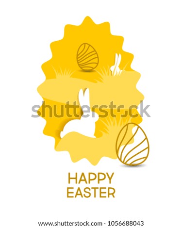 Easter egg  greeting card. Vector Easter Flyer Illustration with painted eggs. Place for your text.