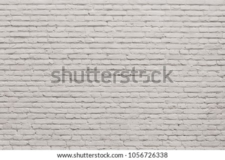 White Light Empty Brick Wall Texture Background. Pastel Colorful Brickwork Surface For Text.