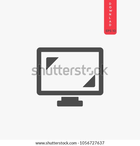 Tv screen vector icon. Tv size symbol. Best modern flat pictogram illustration for web and mobile apps design