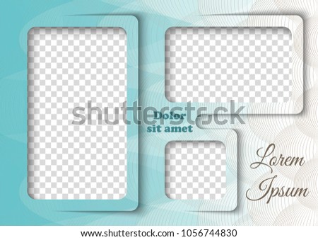 Template for photo collage in modern style. Family photo album. Frames for clipping masks is in the vector file