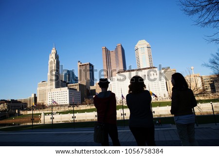 Three Friends Downtown Columbus Ohio Skyline