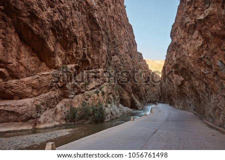 Dades Gorge is a gorge of Dades River in Atlas Mountains in Morocco. Dades Gorge depth is from 200 to 500 meters.