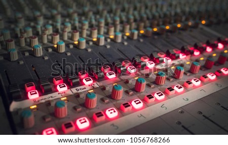 A recording studio equipment