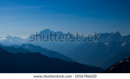 Mont Blanc mountain, the highest peak in Europe. Photo taken from Italy